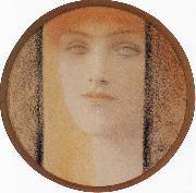 Fernand Khnopff Mask With a black curtain France oil painting artist